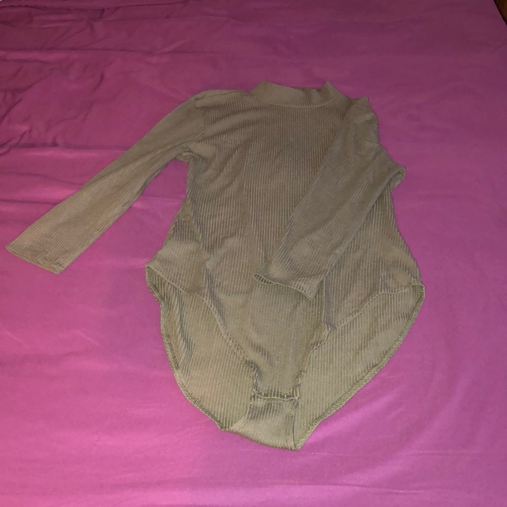 Olive green mockneck bodysuit